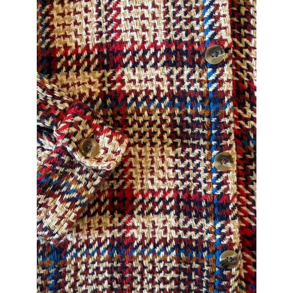 Urban Outfitters Men’s Plaid Knit Shacket Size M | Button Front Fall Overshirt - Picture 6 of 8